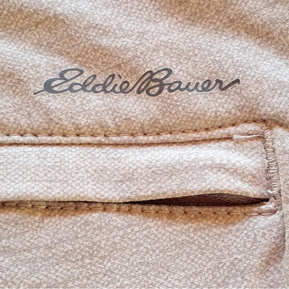 Eddie Bauer Mens 32 Horizon Guide‎ Chino Shorts Tan Khaki Stretch Nylon D1053065